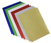 Bright Ideas Stationery Paper and Cardstock for Arts, Ideal for Schools, Office Home Crafting and Kids Scrapbooking Assorted Shiny Glitter Paper, 12 Sheets A4 Approx. 29.7cm x 21cm 80gsm