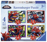 Ravensburger Marvel Ultimate Spider-Man 4 puzzles dans une boîte (12, 16, 20, 24 pièces)