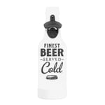 White Iron Wall Mounted Bottle Opener (Finest Beer Served Cold)