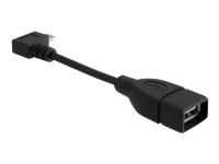 Delock - USB-kabel - USB (hona) till mikro-USB typ B (hane) - USB 2.0 OTG - 11 cm - 90° kontakt