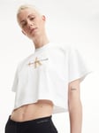 Calvin Klein Archival Monologo Cropped T-Shirt, Bright White