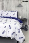 Hive Nautical Hello Sailor Double Duvet Cover & Matching Pillowcase | Reversible Mermaid Pinup Anchor Tattoo Quilt Design (Double)