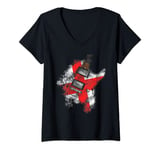 Womens St Georges Day Guitar England Flag Musician V-Neck T-Shirt