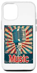 Coque pour iPhone 13 Microphone chanteur vintage rétro chanteur