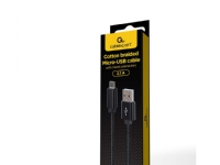 GEMBIRD Cotton braided Micro-USB cable with metal connectors 1.8m black