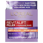 3 x L'Oreal Revitalift Filler Deep Replumping Anti-Ageing Cream SPF50 50ml