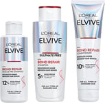 L’Oreal Paris Elvive Bond Repair Full Routine Set for Damaged Hair, Pre-Shampoo
