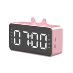 POHOVE Digital Alarm Clock Bluetooth Speaker, HIFI Dual Clock Digital Clocks Bedside with USB Charging, Stereo Speaker,FM Radio,5.0 Bluetooth, Dimmable,Large HD LCD Display, Snooze, Thermomete-r