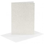 Creative Cardmaking Kort och kuvert - A6 Vit Glitter 4 set