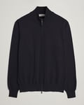 Canali Cotton Full Zip Sweater Black