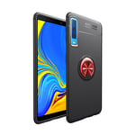Samsung Galaxy A7 (2018) kickstand case with finger ring - Black / Red