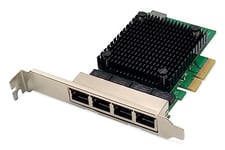 DIGITUS Carte réseau serveur 2.5 Gigabit Ethernet - 4 ports RJ45 - NIC - RTL8125B - 10/100/1000/2500 Mbps