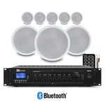 8x Speakers Bluetooth Amp 100V Multi Room Restaurant Background Music System