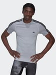 adidas Train Techfit 3s T-shirt - Silver, Silver, Size S, Men