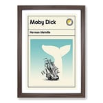 Big Box Art Book Cover Moby Dick Herman Melville Framed Wall Art Picture Print Ready to Hang, Walnut A2 (62 x 45 cm)