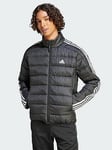 adidas Essentials 3-Stripes Light Down Jacket - Black, Blue, Size 2Xl, Men