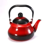 Tea Pots, Home Small Size Enamel Gas Stove Induction Cooker Interchangeable Restaurants (Color : Red, Size : 1.5L)