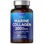 Marine Collagen Capsules | with Hyaluronic Acid, Vitamin C & E | 2000mg | High