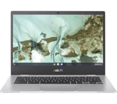 ASUS CX1 14" Refurbished Chromebook - Intel®Celeron, 64 GB eMMC, Silver (Very Good Condition), Silver/Grey
