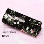 Lipstick Case Lip Gloss Box Jewelry Holder Black Large Flower