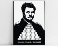 Ron Swanson Pyramid Of Greatness Print, Quote, Poster, Wall Art, Gifts, Parks And Recreation, Parks And Rec | Poster No Frame Board For Office Decor, Best Gift For Family And Your Friends 11.7*16.5 In