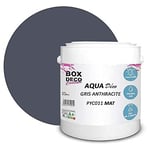 BOX DECO COULEURS Peinture murale acrylique aspect mat Aqua Déco - 2,5L, Gris Anthracite