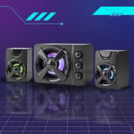 Gaming Speakers with Subwoofer 2.1 Sound System RGB LED Lights USB Bass Treble