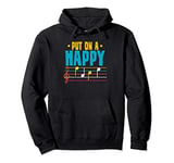Put On A Happy Face Funny Sheet Music Notes Piano Lessons Pullover Hoodie