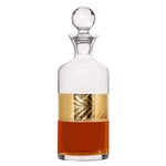 Whisky Decanter 1.5L Gold Leaf Band Embossed Glass Scotch Bourbon Malt Carafe Jug