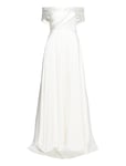 Malina Mila Off-The-Shoulder Slit Bridal Gown Kräm