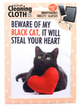 Black Cat Novelty Gift - Microfibre Cleaning Cloth for Your Smartphone, Tablet, Camera Lens, Glasses, Laptop Screen
