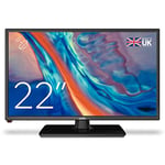 Cello Z0222 22 inch Full HD LED TV with Freeview HD DVB-T2, and Built In Satellite HDMI and USB for live recording of digital TV and play media files Ideal for Kitchen, Made in the UK, Black
