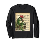 Cottagecore Music Aesthetic Frog Play With Violin Victorian Long Sleeve T-Shirt