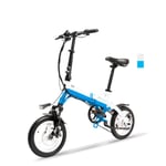 14'' Super Light mini Folding Electric Bike, Commute Ebike with 350W Motor Adopt Hidden Lithium Battery 36V 8.7Ah, Suitable for the Whole Family E-Bike,white blue