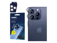 3Mk Hardy Lens Protection Pro, Apple, Apple Iphone 15 Pro, Reptålig, Splitterskyddad, Blå, Transparent, 1 Styck