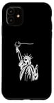 Coque pour iPhone 11 One Line Art Dessin Lady Liberty