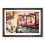 Big Box Art Vintage Retro Radios Framed Wall Art Picture Print Ready to Hang, Walnut A2 (62 x 45 cm)