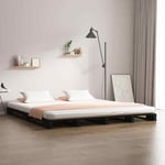 vidaXL Pallet Bed Black 120x200 cm Solid Wood Pine UK NEW