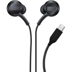 Black USB Type-C Earphone Galaxy S20/S21 Ultra/Note10/20+ Stereo Headphone