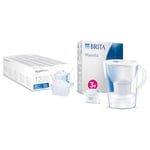 Amazon Basics Water Filter Cartridges, 12 Pack, fits and Compatible with All BRITA jugs incl & BRITA Marella Water Filter Jug Starter Pack - White (2.4L) incl. 3X MAXTRA PRO All-in-1 Cartridge