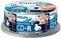 Philips CR7D5JB25 - 25 x CD-R - 700 Mo (80 min) 52x - surface imprimable par jet d'encre - spindle