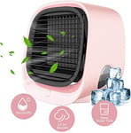 YONGCHY Mini Air Cooler, 2020 New Mini Air Conditioner, Portable Cooler Fan Air Conditioner Cooler for Home,Pink