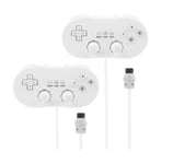 2 X Manette Plate Classic Pro Pour Nintendo Wii, Wii U - 1,20 M  Blanc - Straße Game