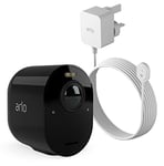 Arlo Ultra 2 Outdoor Smart Home Security Camera CCTV Add on and FREE Outdoor Power Cable bundle - black, With Free Trial of Arlo Secure Plan