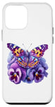 Coque pour iPhone 12 mini Papillon Violet Pensée florale Démence Sensibilisation à la maladie d'Alzheimer