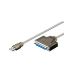 Goobay - Câble d'imprimante usb, Transparent, Connecteur usb 2.0 (type a) Prise femelle d-sub/ieee 1284 (25 pôles), 1.5 m (95433)