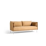 HAY Silhouette Sofa 2 Seater, Linara 142/Cognac Piping/Chrome Spice Tekstil
