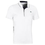 Lacoste Mens DH6843 Polo Shirt - White/Navy Blue-Navy Blue - Size 5 - L