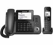 Panasonic KX-TGF324 Corded Phone with Answer Machine & 3 Cordless Handsets Black
