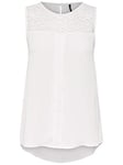 ONLY Women's Onlvenice S/L Lace Noos Wvn Top, White (Cloud Dancer), 8 (Manufacturer Size: 36)
